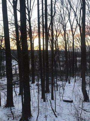 View of the sunset off of the Hickory porch