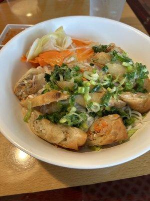 #13 - sub egg roll for pork chop. Rice noodles instead of Rice. AMAZING'