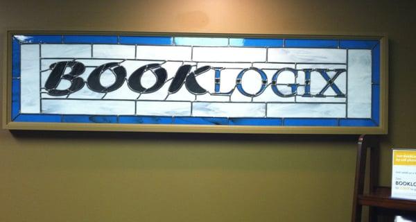 Our new handmade stained glass sign!