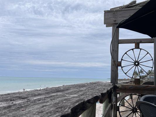 Unencumbered view of the ocean from the beachside tables