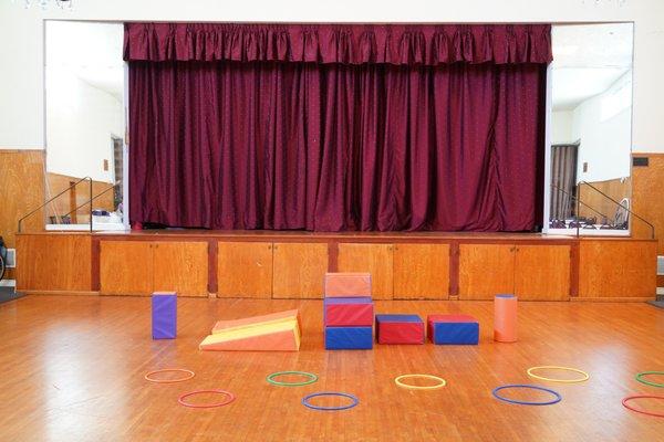 Social Hall...when it rains or it's too hot, we have a large space to get the big energy out and break up the day from the classroom.