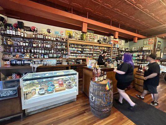 The front store with packaged alcohol and cigars/cigarettes