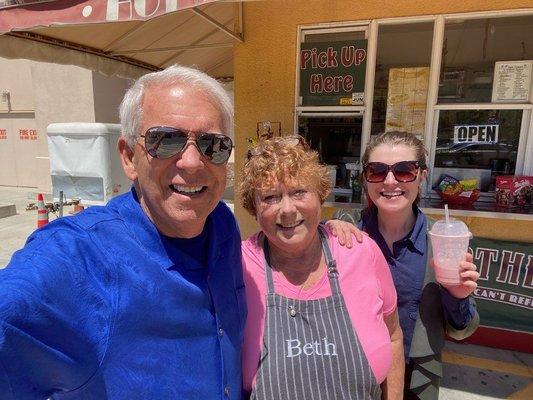 Hosts of "Best of California", Pat Pattison and Liza Pattison, with owner Beth!