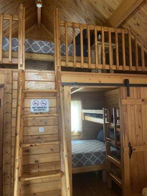 The loft and bedroom areas.