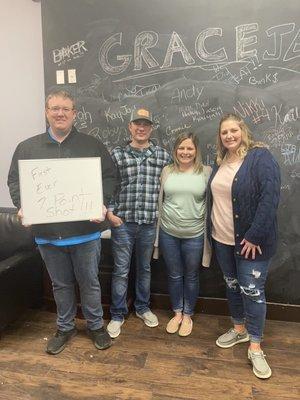 Customers after they finished one of our escape rooms!