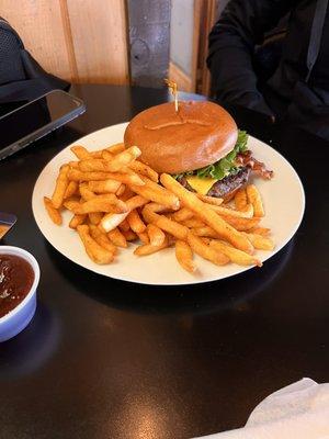 Burger and fries