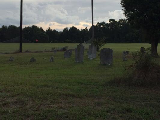 The graveyard on the golf course.