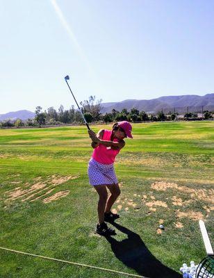 Me practicing at MurrietaValley Golf Range