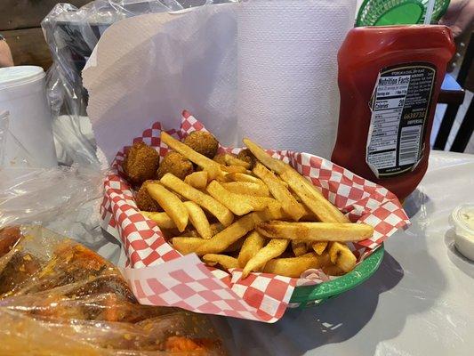 Fries and Hush Puppies