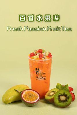 Our most popular fruit tea! comes with fresh cut kiwi, strawberry and mango!