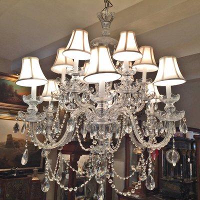 A large vintage Crystal Chandelier