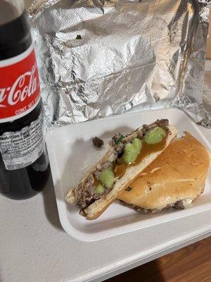 Asada Torta with salsa