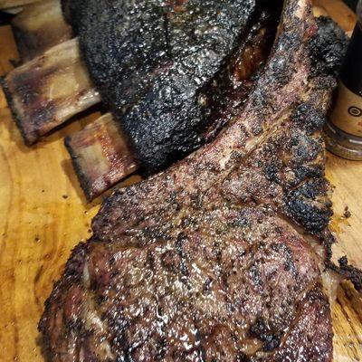 Tomahawk Ribeye and 3 Bone beef rib