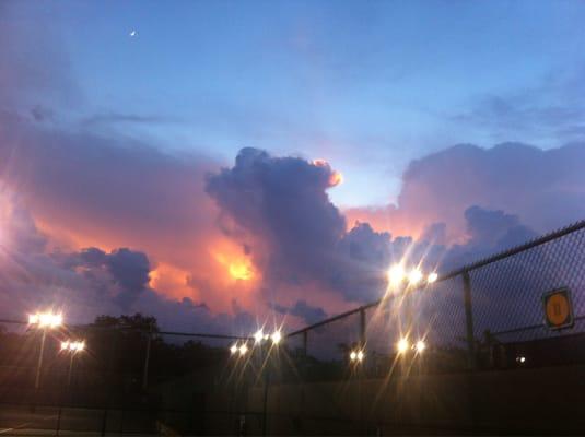 Sky after tennis.