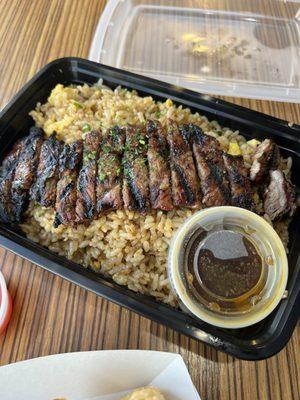 Garlic Fried Rice with Char-Grilled Steak