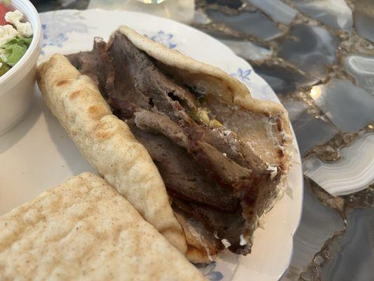 The Gyro close up!!! So tasty!!!