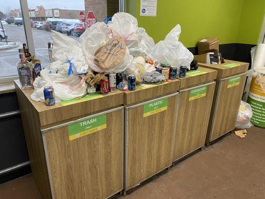 This is their recycling center on a weekday at 5 pm. What is wrong with this company?