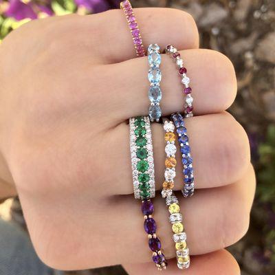 Diamond and gemstone bands of all shapes and sizes.