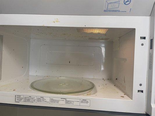 Microwave when opened.