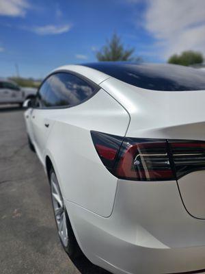 Full Stealth Matte Paint Protection film wrap on Tesla Model 3