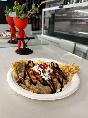 Valentines Crepe... Strawberries, Chocolate & Whipped Cream... so romantic!