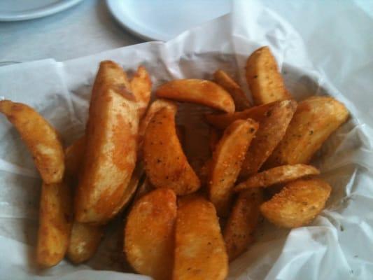 Zesty potato wedges.