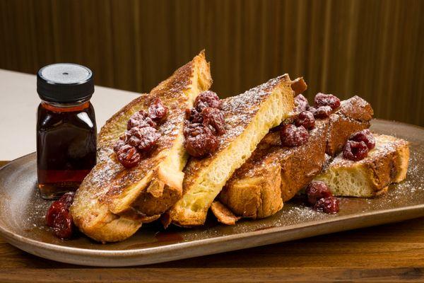 Brioche French Toast:
Bourbon cherry compote caramel sauce