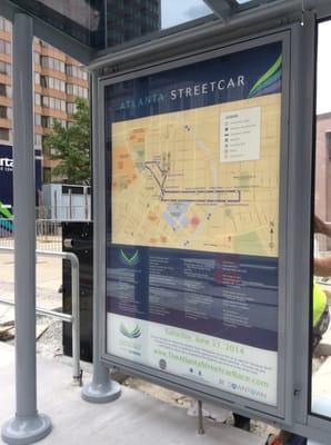 Map displaying stops for the Atlanta Streetcar