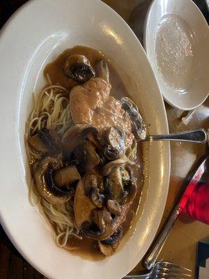 Chicken Marsala with angel hair