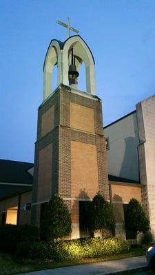 Church bell at sunset