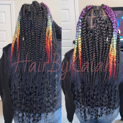 Large goddess box braids