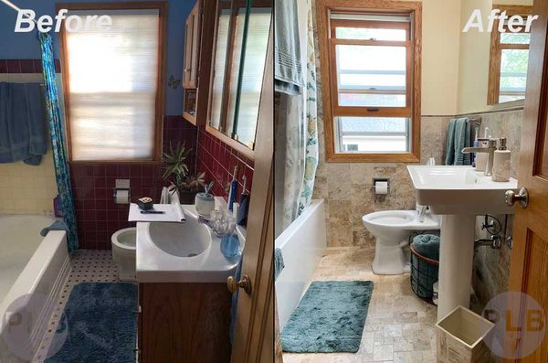 Before and After of Bathroom Remodel