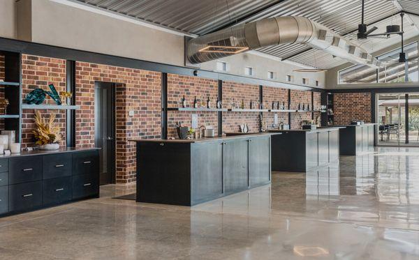 Industrial chic tasting room