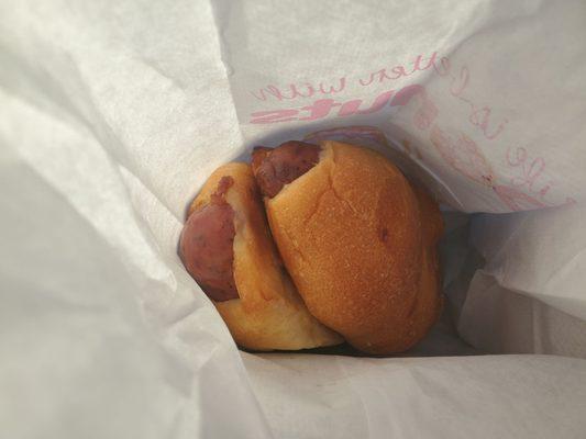 New sausage kolaches. Very good.