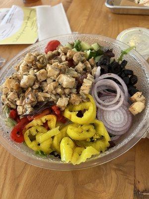 Downtown Deli salad with chicken