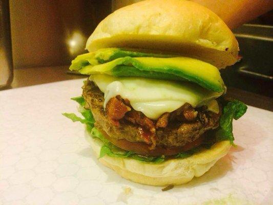 Avocado bacon burger