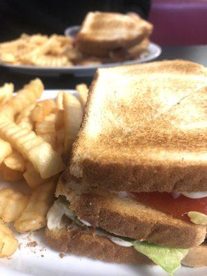 BLT Club with fries !