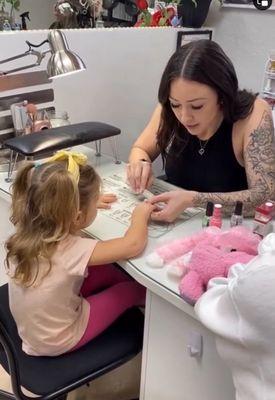 My niece had her first nail experience with Janie!  Thank you, Janie for making her feel special