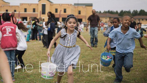 Kids having fun at The Egg Hunt hosted by Courageous Church in Huntsville, Alabama