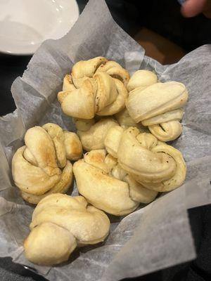 Garlic knots for the table