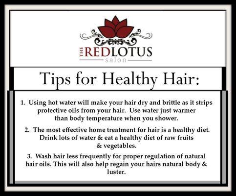 Tips for Healthy Hair - The Red Lotus Salon Fort Walton Beach, FL