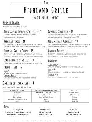 Brunch Menu - Fall and Winter 24/25