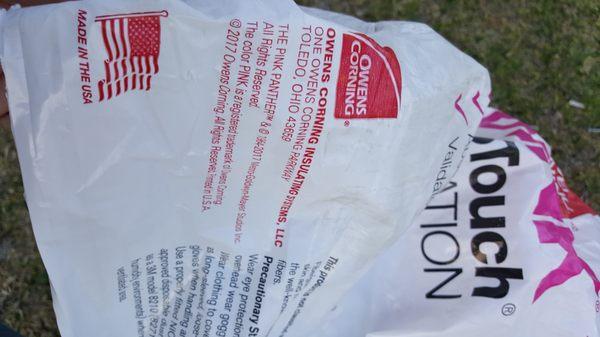 Insulation made in the USA.