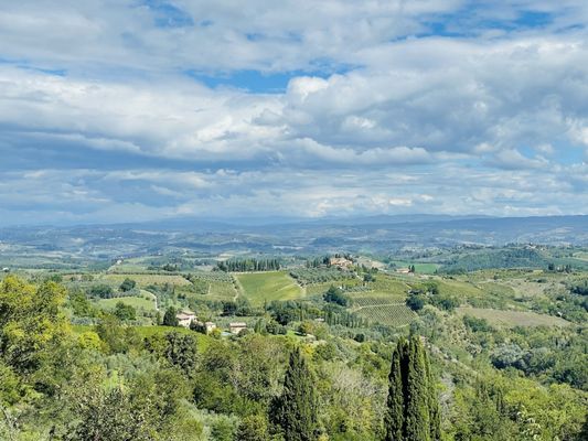 View from San Gimignano on the way to buy world champion Gelato at Dondoli.