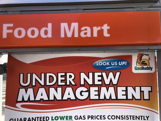 Under new management! Expect lower gas prices REGULARLY!