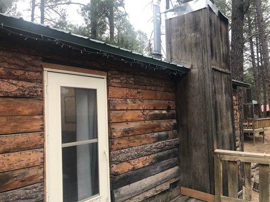 Cabin 11 - back balcony and door to bedroom 2