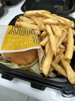 Simple Cheeseburger and Fries