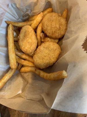 Kid's Nuggets and Fries (partially eaten)