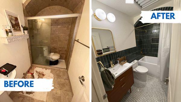 Before and After: Bathroom complete remodel