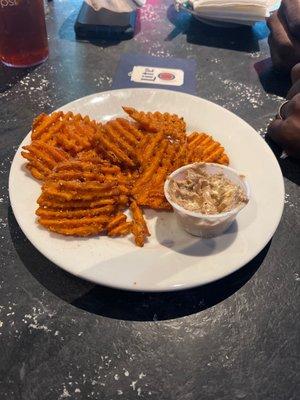 Sweet potato fries with brown sugar butter